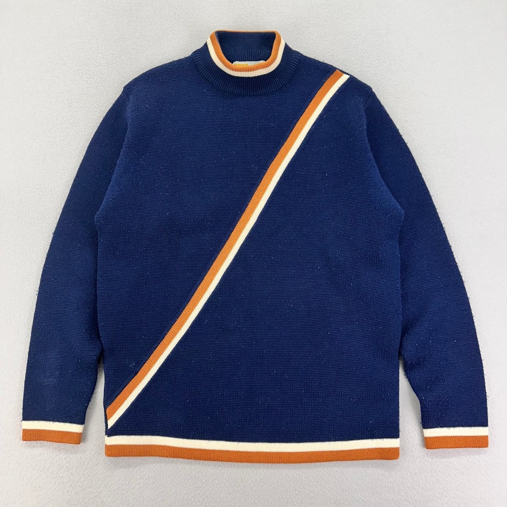 VTG 60s‎ White Stag USA Varsity Sweater Navy Stripe Preppy Wool Knit size 8?
